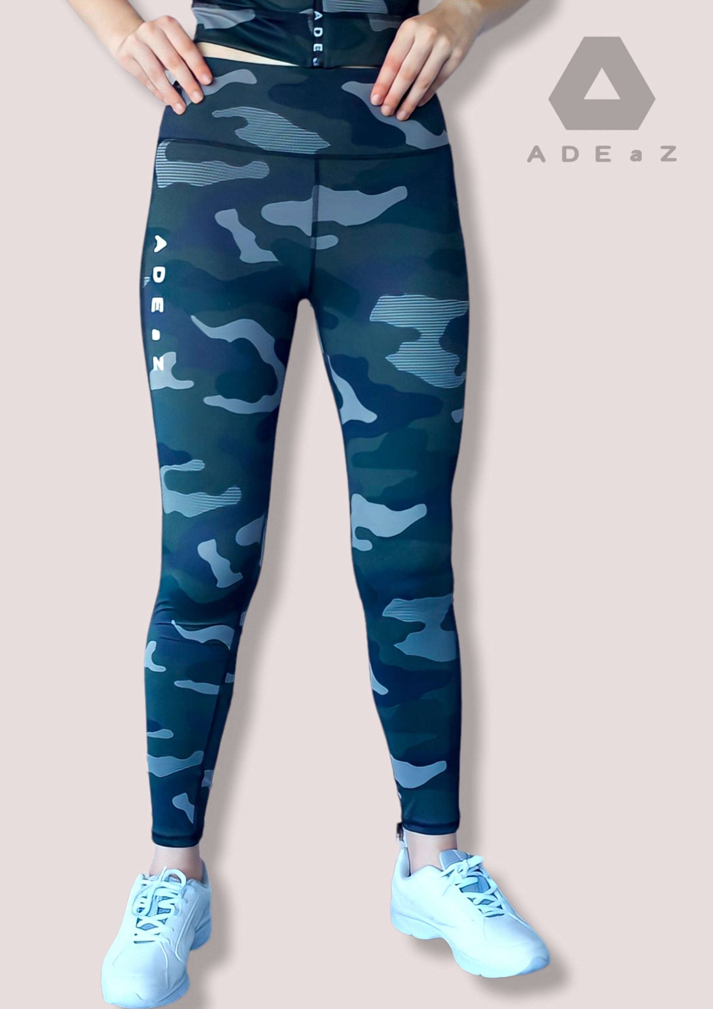 Ladies Camo Tights: Stylish and form-fitting camouflage-patterned leggings for women.