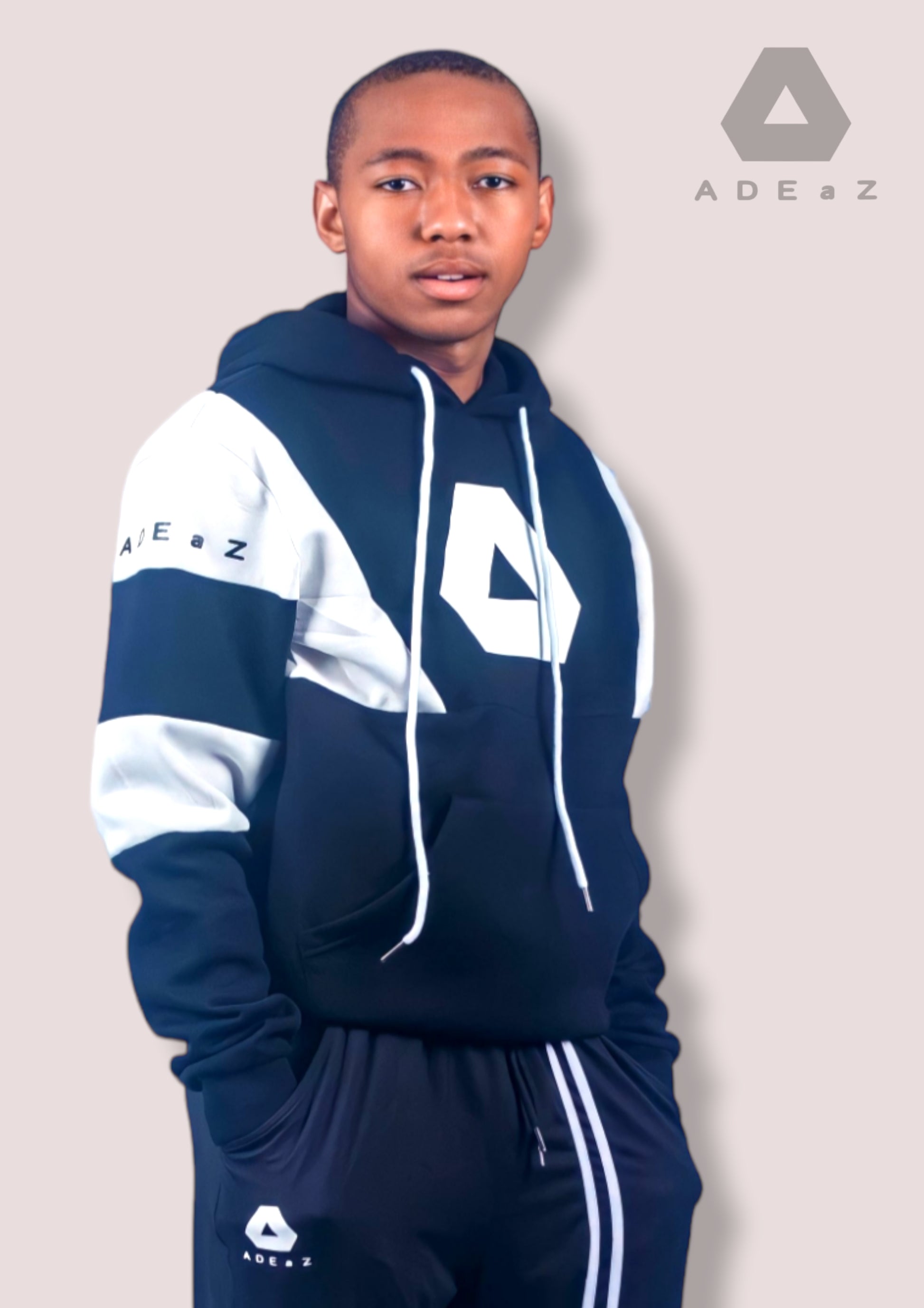 Black and white man's hoodie