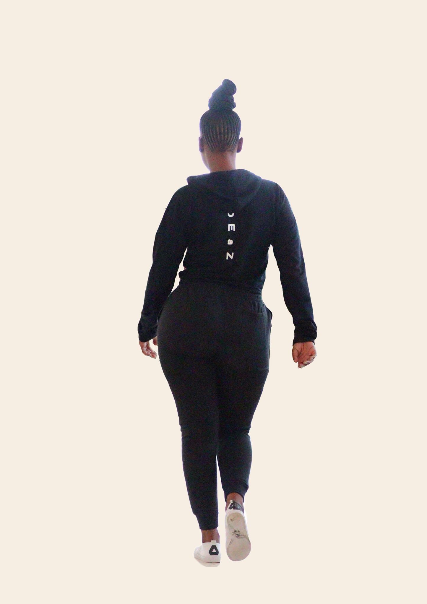 Ladies Long sleeve cropped hoody two piece