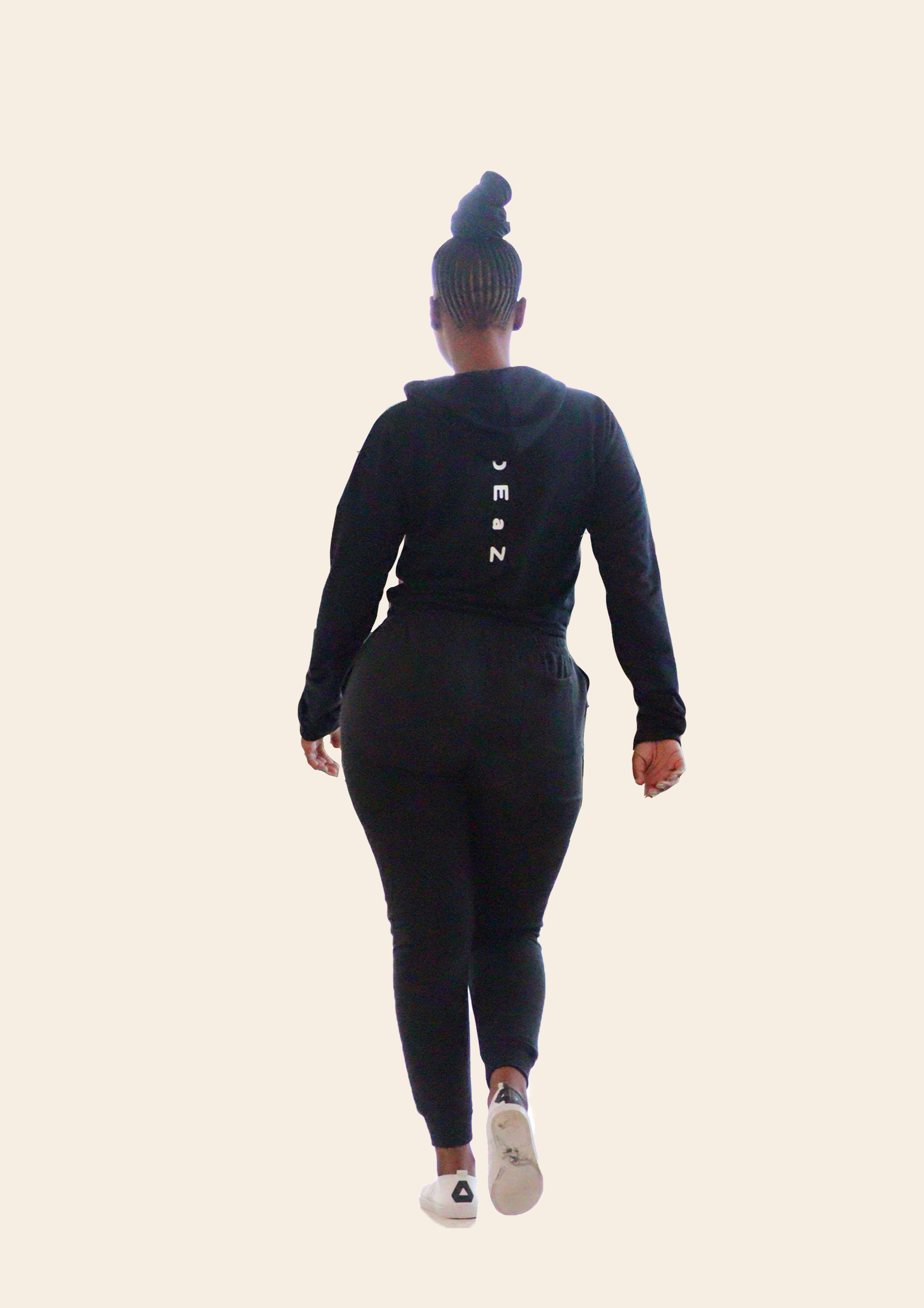 Ladies Long sleeve cropped hoody two piece