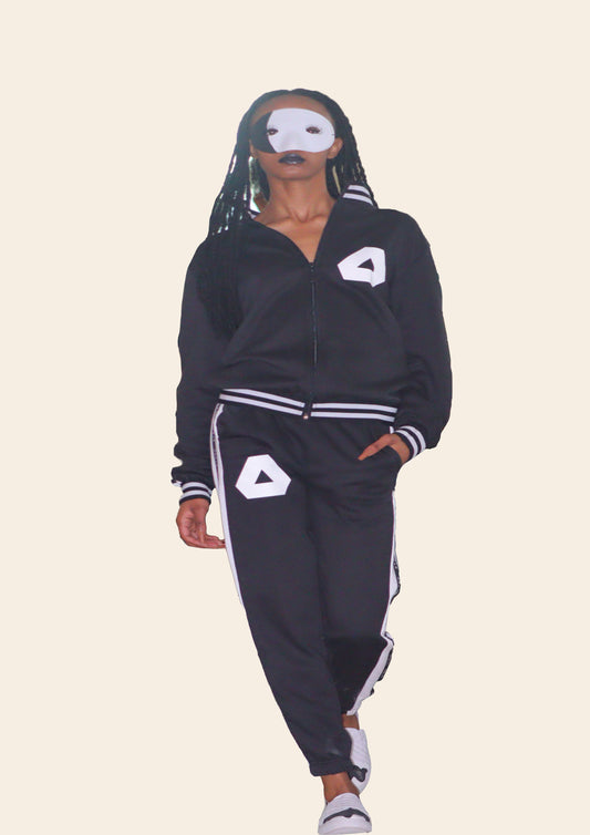 Ladies zip up with stripe jacket