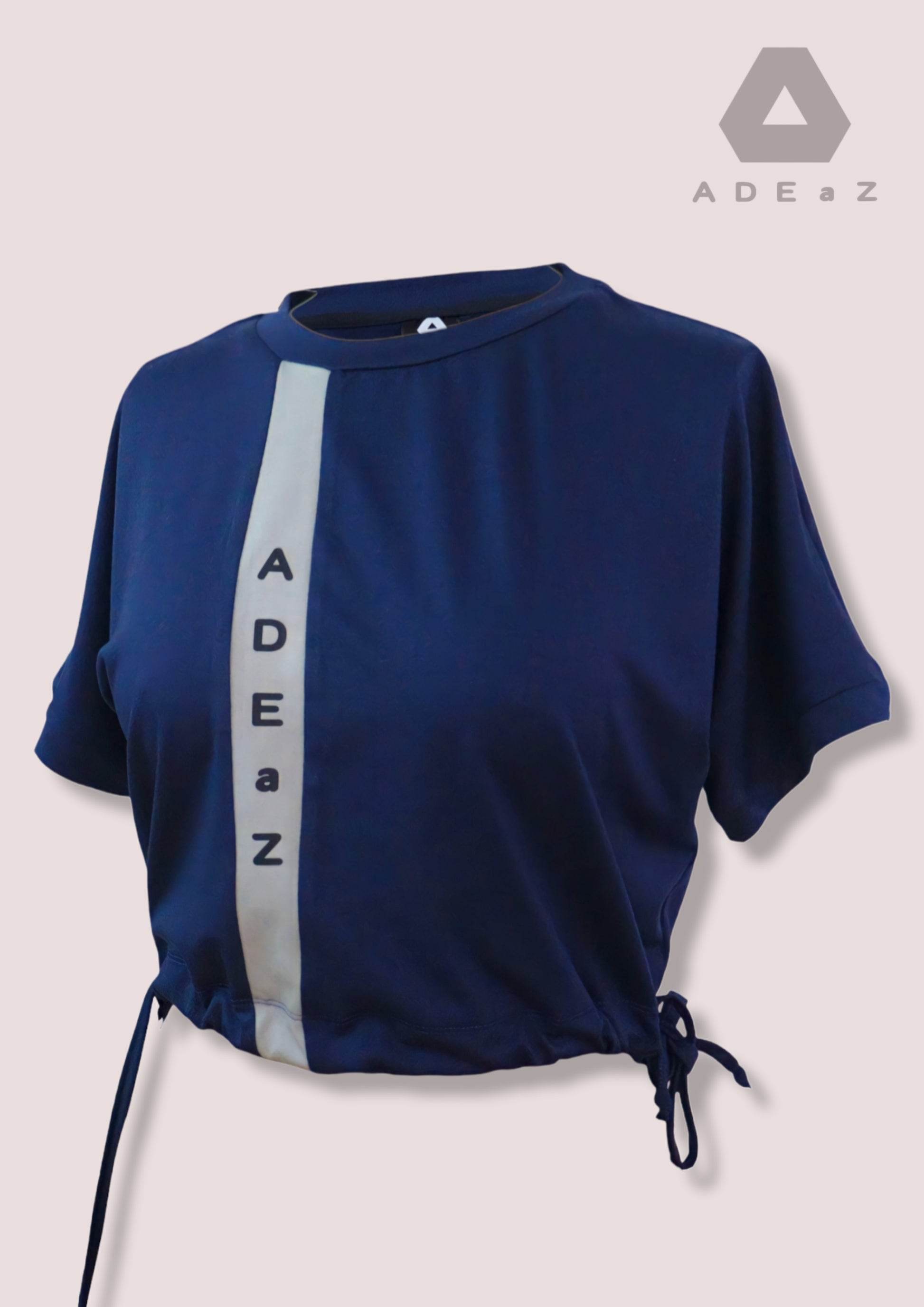 Short sleeve crop top with tie-up detail, offering a trendy and versatile style