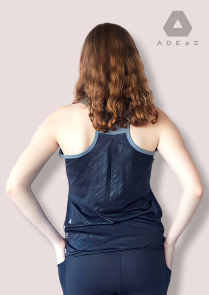 Women's racerback tank top , offering a comfortable fit and sporty style for various occasions.